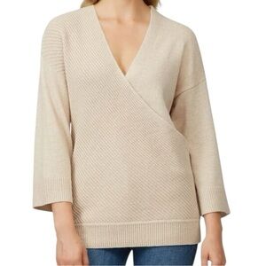 Charli Women’s Size M/L Tan Camel Lanie Crossover Wrap Front Knit Sweater